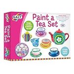 Galt Paint a Tea Set - 11 Pc Mini Tea Party Set, Kids Craft Kit and Childrens Tea Set - 12 Rainbow Ceramic Paints - Encourage Creativity and Motor Skills - Arts and Crafts for Kids, Ages 5 Years Plus