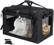 PEGIC Large Cat Carrier for Car Travel, Pegic Soft Sided Collapsible Pet Carrier for Outdoor and Indoor Uses, Roomy Extra Large Cat Carrier for 2 Kittens, Large Cat or Puppies Up to 55lbs