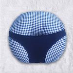 KRADYL KROFT 5in1 Baby Feeding Pillow with 100% Cotton Detachable Cover | with Belt and Baby Hoop | Breastfeeding Pillow | Nursing Pillow (Blue Checks)