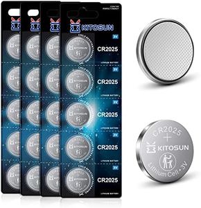 CR2025 Batteries 3V Lithium Cell - 3 Volt CR 2025 Coin Button Lithium Battery for Mazda Mercedes Car Key Fob Remote Control LED Light Candle Doorbell Fitbit Zip Heart Rate Monitor (20 Pack)