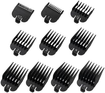 Clipper Guards Set Fits for Most Wahl Clippers and Babyliss FX870, Clipper Guides Replacement - 1/16" to 1", 10 Piece Set, Black Color