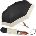 Lejorain Compact Travel Golf Umbrella - Mens Black Large Folding Umbrella Big Umbrellas Auto Open Close for Rain and Windproof Heavy Duty