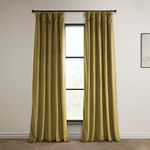 HPD Half Price Drapes Heritage Plush Velvet Curtains 108 Inches Long Room Darkening Curtains for Bedroom & Living Room 50W x 108L, (1 Panel), Peat Green