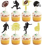 Keaziu 32PCS Rugby Ball Cupcake Topper Football Touch Down Cupcake Picks Sports Theme Baby Shower Boys Birthday Cake Party Decorations Supplies