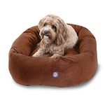 32 inch Rust Suede Bagel Dog Bed by Majestic Pet Products