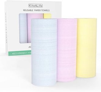 KitchLife | Reusable Paper Towels (3 Rolls of 150 Sheets) with Gift Box, Ultra Durable, Super Absorbent, Extra Thick 60g/sm, Eco Friendly Sustainable Gift, Biodegradable, Machine Washable Rolls