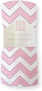 SwaddleDesigns Marquisette Receiving Swaddle Blanket for Baby Boys & Girls, Soft Premium Cotton Muslin, Best Shower Gift, Pink Chevron, Parent Picks Award Winner