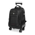 360° rotating Water Resistant Rolling Backpack with 4 Removable Wheels for Adults,Airline Approved Carry on Luggage Fit 15.6 Inch Laptop Travel Backpack with USB Charging Port, Black, 18in, Rolling