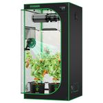 VIVOSUN S336 3x3 Grow Tent, 36"x36"x72" High Reflective Mylar with Observation Window and Floor Tray for Hydroponics Indoor Plant for VS2000/VS3000