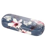 MoKo Hard Glasses Case, PU Leather Sunglasses Box, Floral Spectacle Glasses Case, Protective Case for Men, Women, Children, Flowers+Butterflies