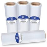 18" Stretch Film/Wrap 1200ft 500% stretch Clear Cling Durable Adhering Packing Moving Packaging Heavy Duty Shrink Film (4 Pack, Clear)