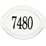 PRO-DF Classic Address Plaque Sign - 4’’ House Number INCLUDED - Cast Aluminum – Outdoor - Rustproof (White)