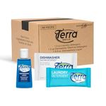 Terra Breeze | 1-Shoppe All-In-Kit | Tiny Dish Soap | Dishwasher Detergent | Individually Wrapped Laundry Detergents | AirBnB/Vacation Rental Soap Set | (90 pcs)