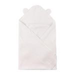 Muslin 100% Cotton Baby Towel Hooded Bath Towels for Babies Infant Toddler Soft Towel Newborn Boys Girls 33.5”×33.5” (White)