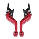 1 Pair Motorcycle Brake Handle Levers, Keenso Universal Brake Lever Handle Double Disc for Yamaha Honda Suzuki GY6 Xmax 400(Red)