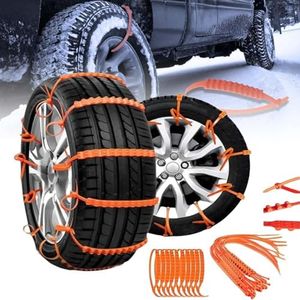 Reusable Anti Snow Chains, 2025 Upgrade Portable Snow Tire Chains, Winter Tire Wheel Chains for Pickup Trucks & SUV, Emergency Snow Plastic Non-Slip Cable Tie for Winter Driving & Muddy Road