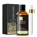 Vanilla Essential Oil with Glass Dropper, MAYJAM 100ml/3.38fl.oz Vanilla Oil Essential Oils for Diffusers, Soap Candle Making, Ideal Gifts