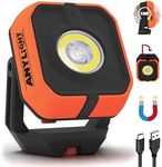 Work Light, Magnetic Rechargeable Light with 4 Modes & 150°Rotatable, 1200LM Waterproof Portable Light with 360° Rotating Hook for Emergency Car Repair, Grill, Outdoor Work (1 Pack with Hook)