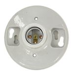 Leviton 49875 One-Piece Glazed Porcelain Outlet Box Mount, Incandescent Lampholder, Pack of 1 (White)