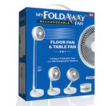 My Foldaway Fan Rechargeable Fan | Ultra Portable Lightweight Compact Fan | Extends from 4”- 40” | 3 Speed Modes | 10 Hour Battery Life | Desk Fan, Office & Bedroom Use | Whisper Quiet | As Seen on TV