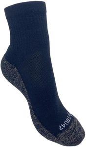TRU47 Grounding & Earthing Products | BOOT+ Grounding Black Combed Cotton Socks | Black Cotton Socks (Small, BOOT+)