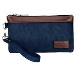 Lecxci Women's Canvas Smartphone Wristlets Bag, Clutch Wallets Purses for iPhone 6 6S Plus / 7 / 7 Plus (Blue)