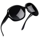 Joopin Oversized Polarized Sunglasses for Women Trendy Womens Sunglasses Ladies Shades Fashion Designer Big Large Frame Dark Lens UV Protection - Black