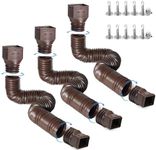 plusgutter Rain Gutter Downspout Extensions, Flexible Downspout Extender for Rain Water Drainage, Down Spout Drain Extension Extendable from 21 to 68 Inches(3 Pack, Brown)