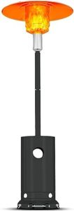 48,000 BTU Stainless Steel Patio Heater with Wheels | Portable Propane Outdoor Heater for Balcony, Patio, Backyard Use | Gray​​
