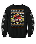 Dinosaur Christmas Jumper Adults Jurassic Inspired Sweatshirt (Medium) Black