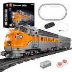 Mould King 12018 Train Building Blocks Sets, Remote/App Control EMD F7 Internal Combustion Locomotive Model Kits, Scale Model with Train Tracks for Adults Kids (1541 PCS)