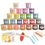 BOHS Modeling Foam Clay Tools Kit (Clay Wt. 2.65 lbs), Squishy and Air Dry, School Crafts Project Supplies, Party Favors,Slime Making 24 Colors with Tools, Roller, and Cylinder Shaping Sheet