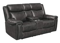 Shallowford Upholstered Power^2 Loveseat with Console Hand Rubbed Charcoal