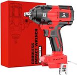Cordless Impact Wrench 1/2" Hog Ring Compatible with Milwaukee 18V Battery, Max Torque 600ft lbs (810N.m), Brushless-Power Motor, Includes LED Work Light and Belt Clip (No Battery)