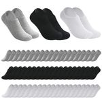 30 Pairs Unisex No Show Socks Invisible Liner Socks Low Cut Cotton Socks Non Slip Casual Athletic Socks Bulk for Men Women