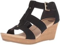 Dr. Scholl's Shoes Women's Barton Wedge Platform Sandal, Black Snake Print, 8.5