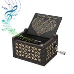 Bolunlun Can't Help Falling in Love Wooden Music Box, Carved Music Box Box for Love a Wooden Music Box, a Gift for Girlfriend, Boyfriend, Husband, Wife, Lover. (Black)