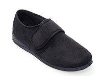 Padders Charles Wide Fitting Mens Memory Foam Slippers - Black - UK11