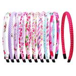 Alice Bands for Girls Kids Headbands Flower Strip Heart Covered Girls Headbands Children Hairbands (10pcs)