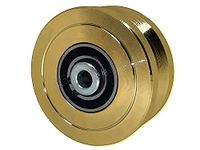 EG096-G Slide Gate Wheel 4” V-Groove Solid Steel Sliding Wheel Bearing for Rolling Inverted V Shape Track Gates up to 3000lbs with Screw NO Brackets