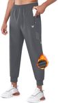 NORTHYARD Men's Fleece Joggers Athletic Warm Sweatpants Workout Gym Running Pants Active Winter Thicken Track with Pockets SMOKEGREY M