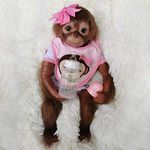 Wamdoll 20 inches 51CM Realistic Lifelike Gentle Touch Reborn Monkey Baby Dolls Weighted Body Very Soft Silicone Vinyl Collectible Flexible Doll Feel Real