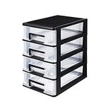 4 Tier Plastic Drawer Type Closet, Plastic Home Office Storage Organizer, Makeup Organizer Storage Station Cube, Cosmetics Jewelry Storage Box for Bathroom