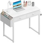 Lufeiya Small White Desk with Drawe