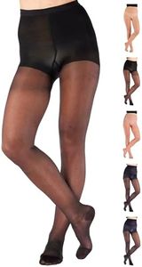 ABSOLUTE SUPPORT Made in USA Sheer Compression Support Pantyhose for Women 15-20mmHg - Graduated Compression Stockings for Lymphedema, Swelling, Varicose Veins - Black, Small - A103BL1