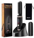 Cordless Beard Straightener for Men, 30s Quick Heat 5000mAh Rechargeable Beard Brush Hair Dryer with 3 Temp. (max 200°), Electric Facial Beard Styler Comb for Business Travel, Auto-Off and Anti-Scald