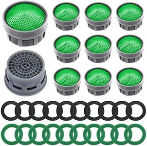 10 Pezzi Aeratore Rubinetto, Filtri Rubinetti Lavandino, M24 Rompigetto Rubinetto con 20 Guarnizioni per Filettatura Femmina M22 Filettatura Maschio M24 per Rubinetteria In Bagno Cucina, con 1 Scatola