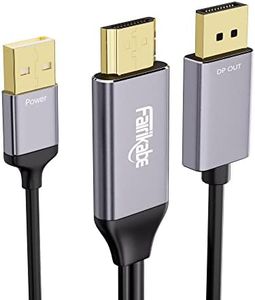 fairikabe Active HDMI to Displayport Cable 4K@60Hz [6.6FT/2M, Uni-Directional], HDMI in to DP Out Converter Adapter Compatible with Computer,Monitor,Laptop,PS3/4,Xbox,NS