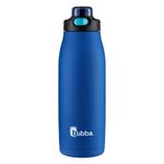 Bubba Radiant Vacuum-Insulated Stainless Steel Water Bottle with Leak-Proof Lid, Rubberized Water Bottle with Chug Cap, Keeps Drinks Cold up to 12 Hours, 32oz Cobalt