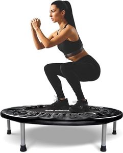 KOUREVON 38" Foldable Mini Trampoline for Adults Kids, Cardio Exercise Fitness Workout Rebounder, Thick Steel Spring Indoor Outdoor With 100kgs Maximum Load Capacity